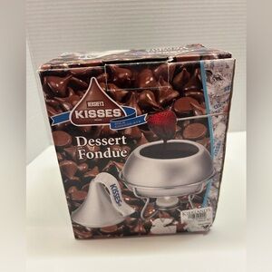 Hershey's Kisses Fondue Set Red Candy‎ Chocolate Dessert Ceramic Warmer Pot